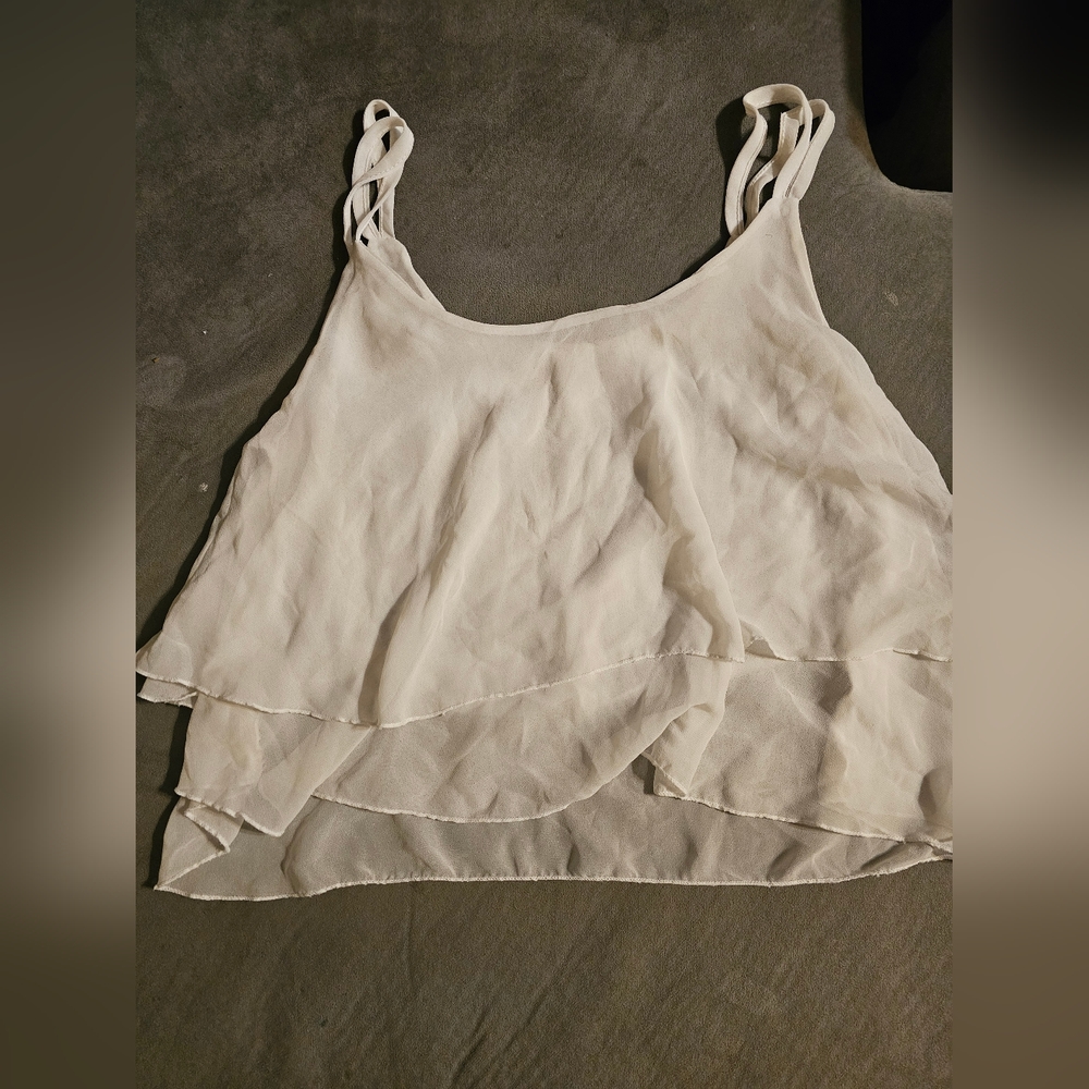 Elegant White Layered Women's Top